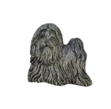 VTG Russ Berrie Mini 3D Cast Pewter Shaggy Dog Yorkie Terrier Havanese Mini Pin