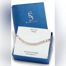 14K Rose Gold Plated 4mm Tennis Bracelet with CZ stones