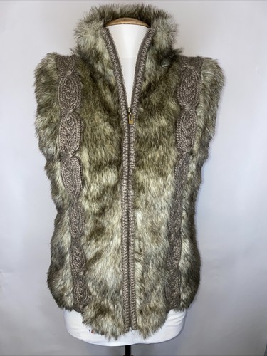 NEW Kenar Faux Fur Sweater Vest Large 
