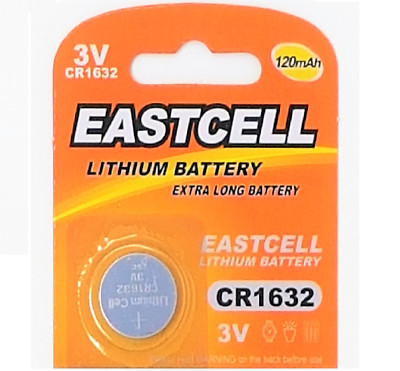       50 x CR1632 3V Lithium Batterie 120 mAh (10 Cards a 5 Batterien EAST