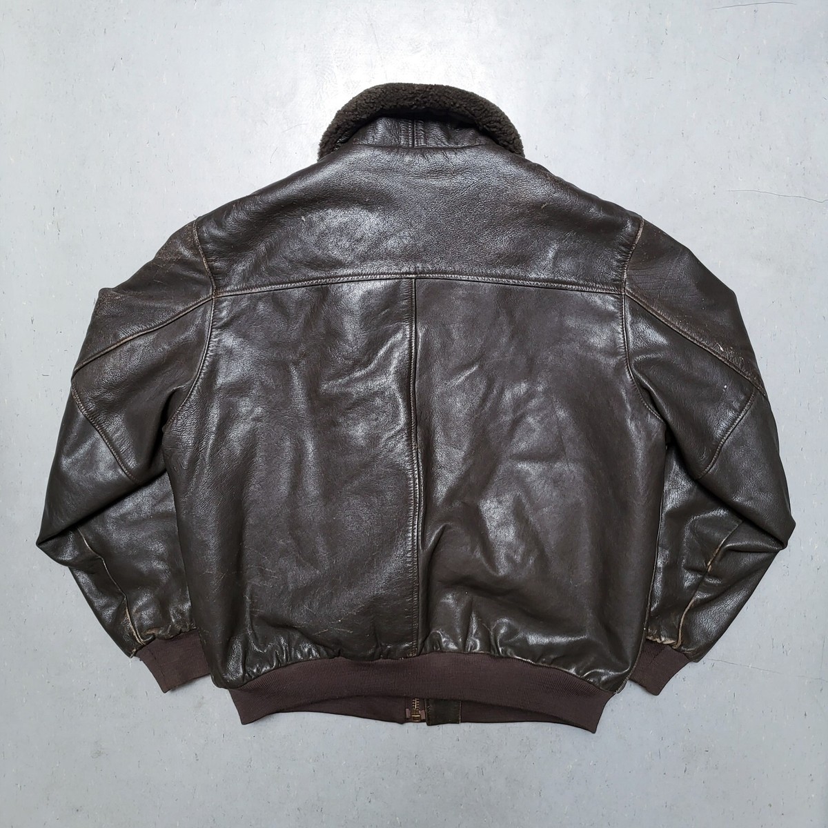 VTG LL BEAN WW2 A-2 GOATSKIN Shearling Leather Bomber Jacket