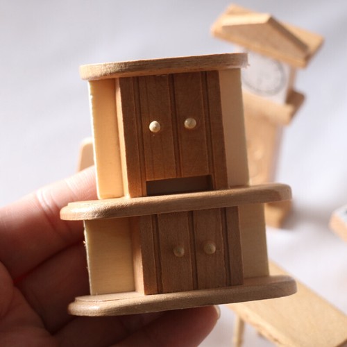 Dollhouse 1/24 Mini 4 Boxes Unpainted Wooden Furniture Set Accessories - Picture 10 of 17