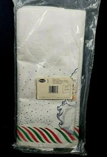 Vintage Duni Christmas Santa Tissue/Poly Tablecover 54" x 89" NOS Made in USA
