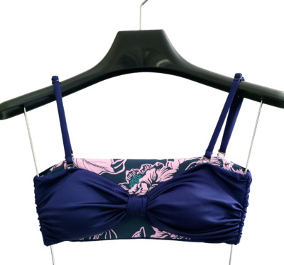 Maaji Reversible Bandeau Bikini Top Blue Size S NWOT
