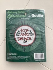 Bucilla Gallery of Stitches Embroidery 5  Joy/Peace Hoop Plus Ruffle 32527 NEW