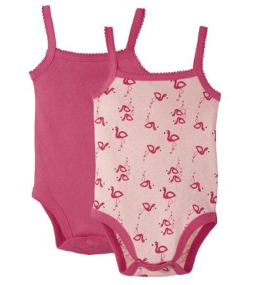 Lupilu Mädchen Baby Body 2er-Pack Rosa Flamingo Pink - Gr. 62/68