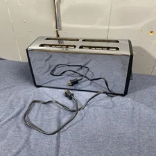 Vintage Proctor-Silex Chrome 4 Slice Toaster 70s - Model T522B Tested Works