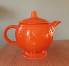 Vtg. Fiesta Red Orange Teapot Medium C Handle HLC Homer Laughlin USA Radioactive