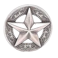 1" Star Antique Silver Screw Back Concho 11373-40 by Stecksstore