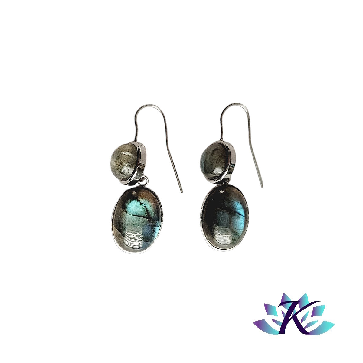 Boucles d'oreilles labradorite et perles d'acier pour illuminer vos tenues bohèmes chic