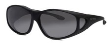 Foster Grant Solar Shield 68mm Fitover Sunglasses Matte Black  Smoke Grey Flash