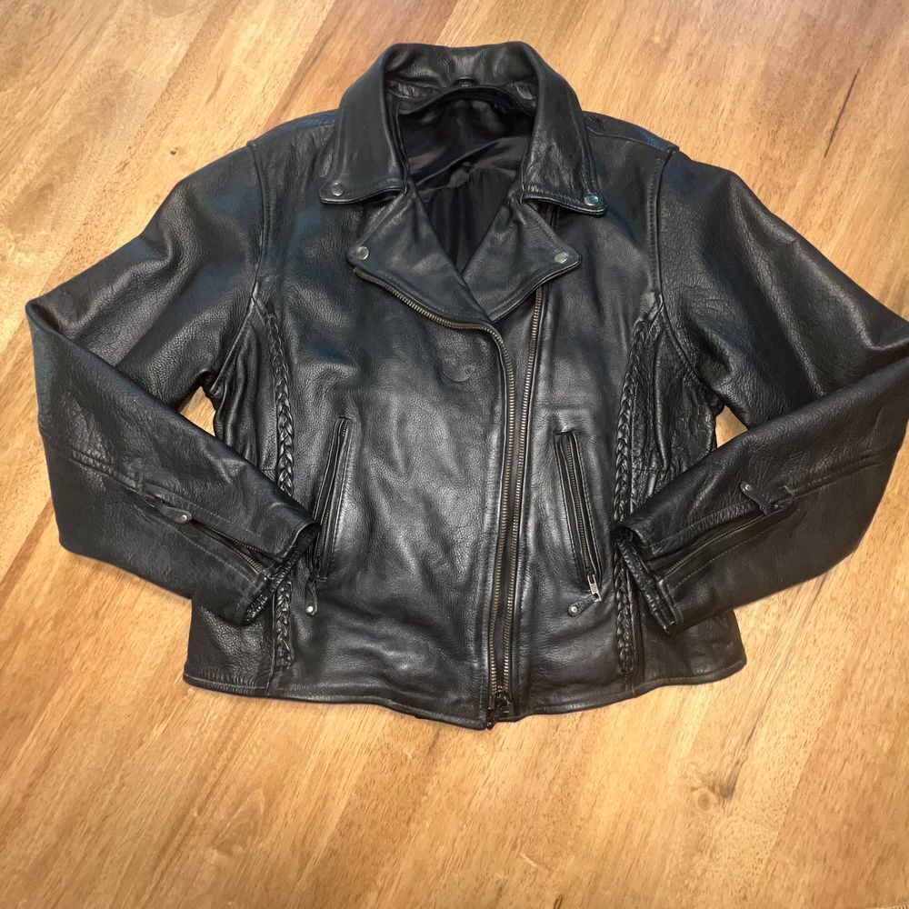 VTG 90s Womans Harley Davidson leather moto jacket black VTG 90s Womans Harley Davidson leather moto jacket black