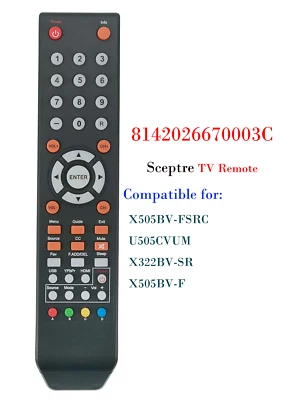 SCEPTRE TV Remote 8142026670003C for X505BV-FSRC U505CVUM X322BV-SR X505BV-F