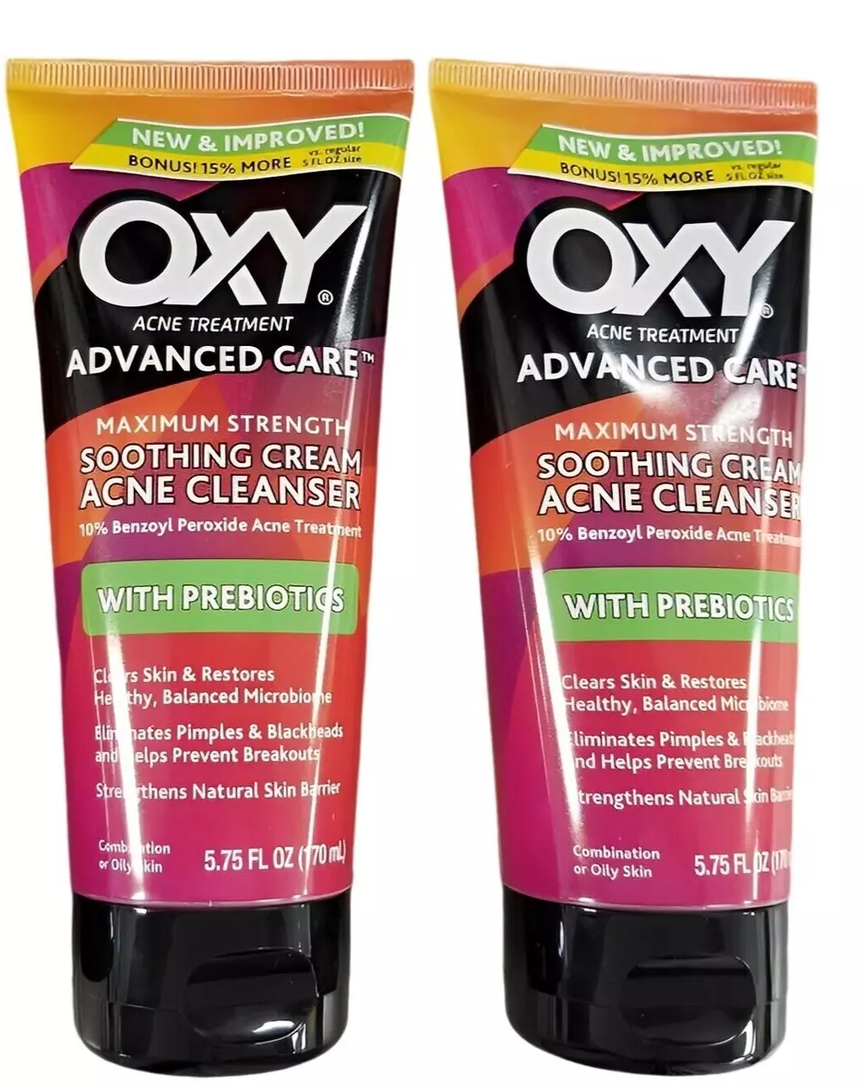 OXY Face Wash Benzoyl Peroxide 10 Acne Wash 5oz 2 pack
