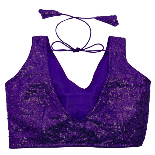 Blusa acolchada para mujer con lentejuelas de diseñador Choli punteada torso recortado Choli ropa de fiesta - Imagen 29 de 48