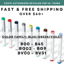 B00-B45 BG02-BG9 BV00-BV31 * COPIC Original Marker - U.S. Authorized Retailer