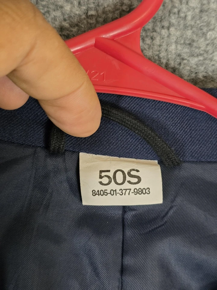 US Air Force Service Dress Coat Mens 50S Blue Poly Wool Serge AF Shade 1620 - Image 3 of 4