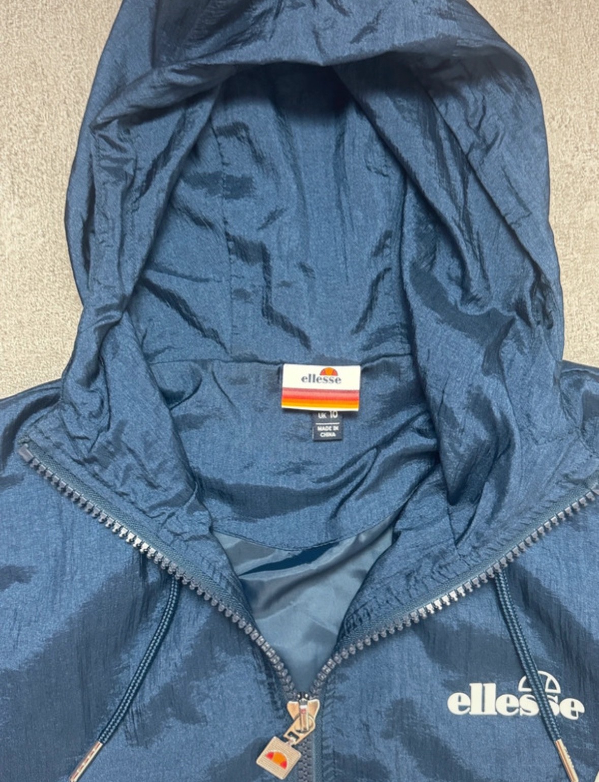 Ellesse Cropped Windbreaker Jacket Womens EU 38 S M Blue Crop Windbreaker Transition image 7