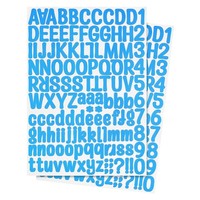 Letter-Sticker 1 Zoll, 12 Blatt Selbstklebende Alphabet-Sticker, Hellblau