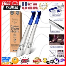 Metal Shoe Horn Long Handle for Seniors, Shoehorn Long-handle, Shoe Horns for...