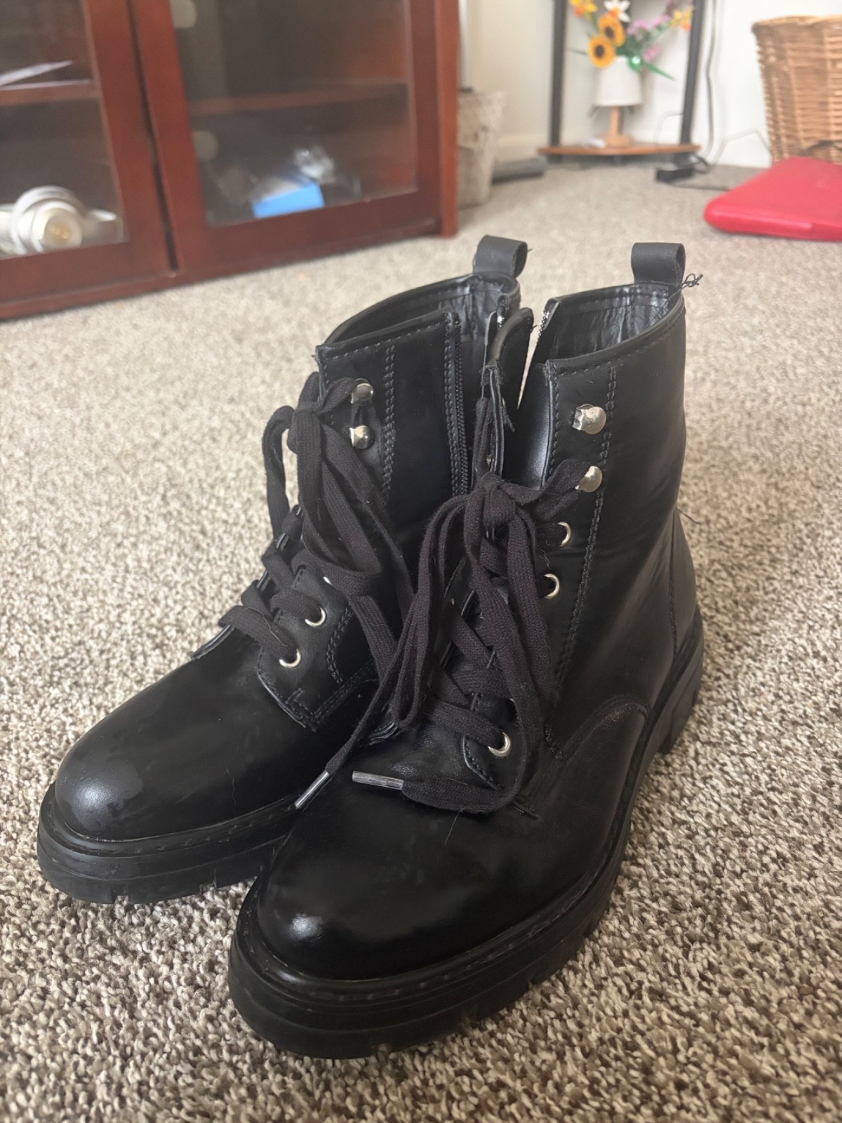 black combat boots womens 8-image