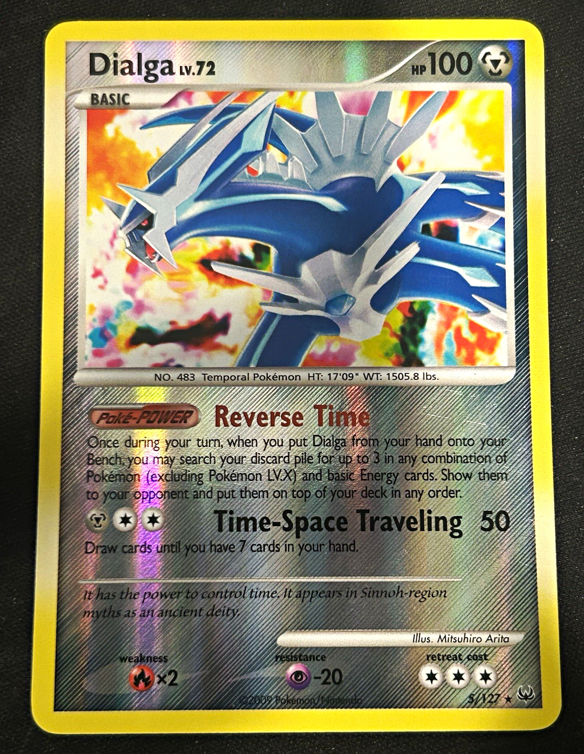 Pokemon TCG Dialga 5/127 Platinum Reverse Holo Holo Rare English 2009 NM