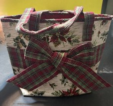Longaberger 2008 Holiday Gift Bag Botanical Plaid New In Original Package