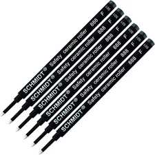 6 Pack -  888 Rollerball Refill Black Fine Tip