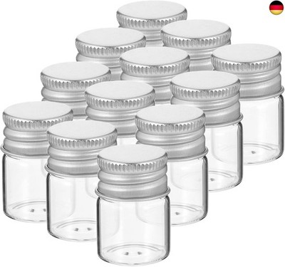 VOSAREA 12 Stück 5ml Mini Glasflaschen mit Deckel: Kleine Versiegelte 