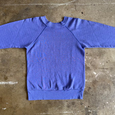 80s VINTAGE BLANK PLAIN LAVENDER PURPLE RAGLAN CREWNECK SWEATSHIRT SZ XS 70s