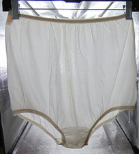 Vintage Amber Lingerie Nylon Panties White High Waist 7 USA Pantie Underpants