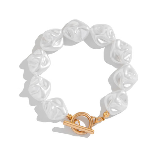 Bracciali Moda Natale Donna Nuovi Vintage Irregolari Imitazione Cuore Perla - Foto 18 di 26