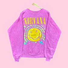 Nirvana Nevermind Grunge Band Mineral Wash Crewneck Sweater XL