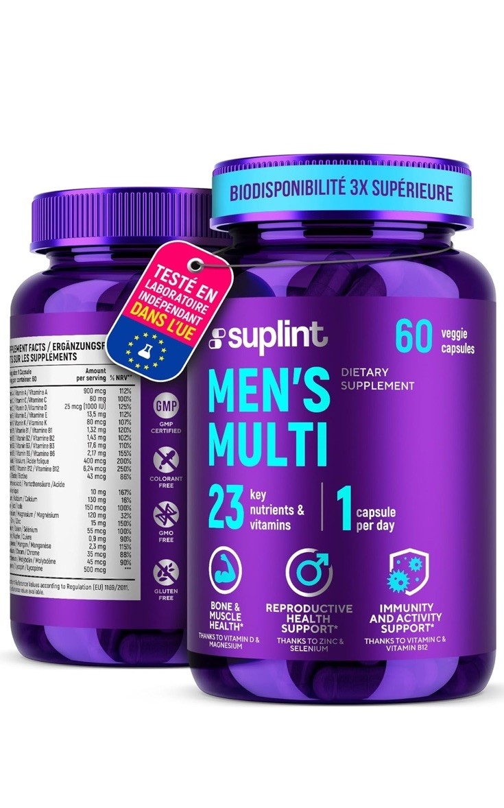 Multivitamine Homme complexe A à Z haute puissance pour immunité et énergie en cure de 60 jours