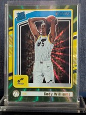 2024-25 Panini Donruss - Rated Rookie Cody Williams #230 Holo Green Laser (RC)
