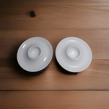2 Eierbecher mit Ablage Porzellan Weiß Seltmann Weiden