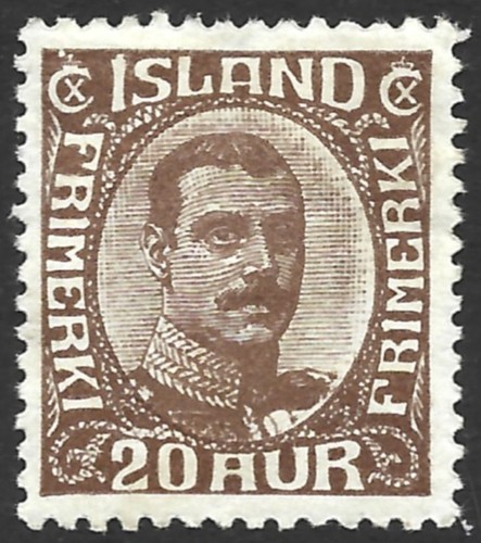 Island 1921-22, SG#134, 20a braun, MH, Kat 65£ #F11951