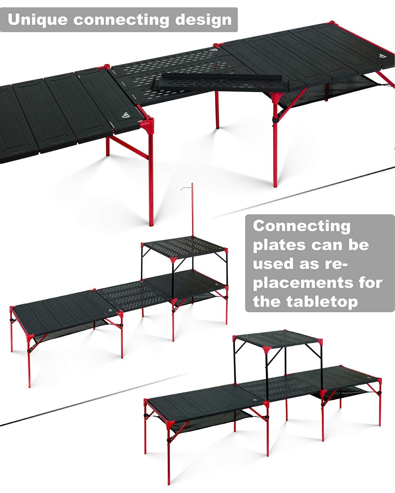 iClimb Extendable Folding Table Large Tabletop Area Ultralight Compact with H...