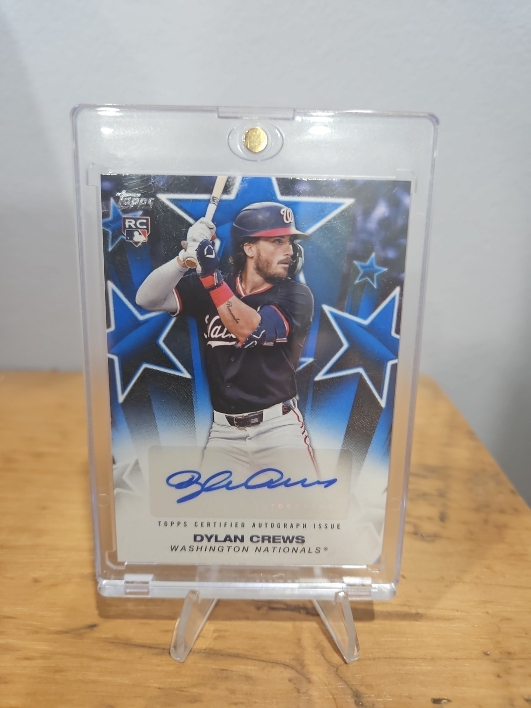 2025 Topps Series 1 Dylan Crews Blue Baseball Stars Auto RC /150 Nationals