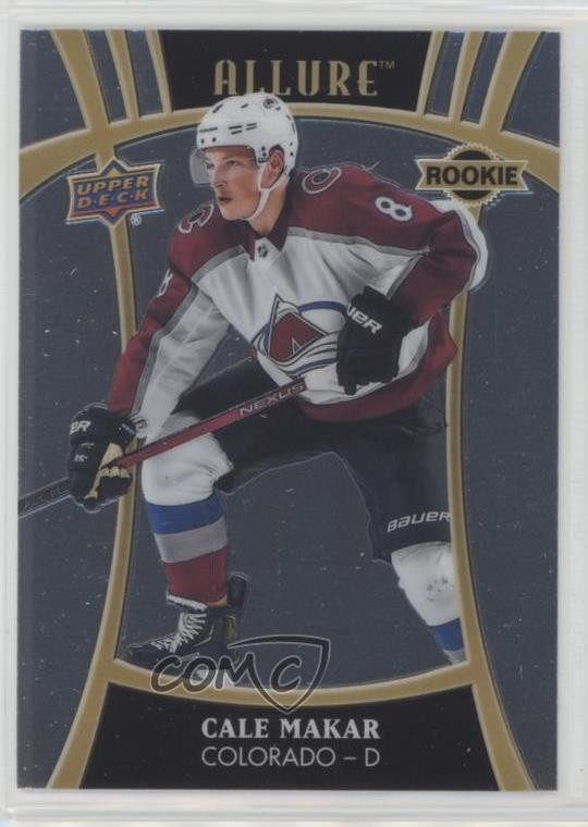 Cale Makar #102 Hockey Cards 2019 Upper Deck Allure trading card — raw and PSA graded price guide