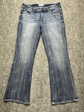BKE Payton Bootcut Jeans Womens 32x30 tag 30x29.5 Blue Whiskered Buckle