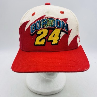 90 s Logo Athletic Jeff Gordon Shark tooth Style SnapBack Hat Red White