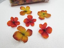 100pc Artificial Hydrangea Flowers- Orange Gold- Fall Autumn Thanksgiving Decor