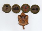 Group #6,  Lot of 4 Merit Badges, Type A-C (1911-1940), Cut Down to Round + Rank