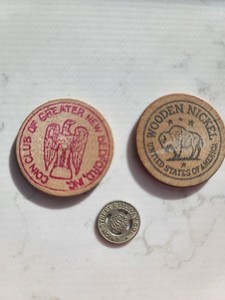 Greater New Bedford and Tiverton RI Wooden Nickels, Union St. RR Token