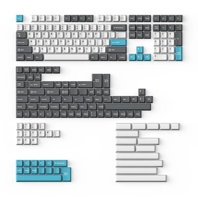 Keychron Cherry Profile Double-Shot PBT Full Set Keycaps - Grey/White/Blue