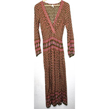 RAGA Womens Maxi Dress Small Green Pink Floral Avah Split Front Fairy Boho Chic