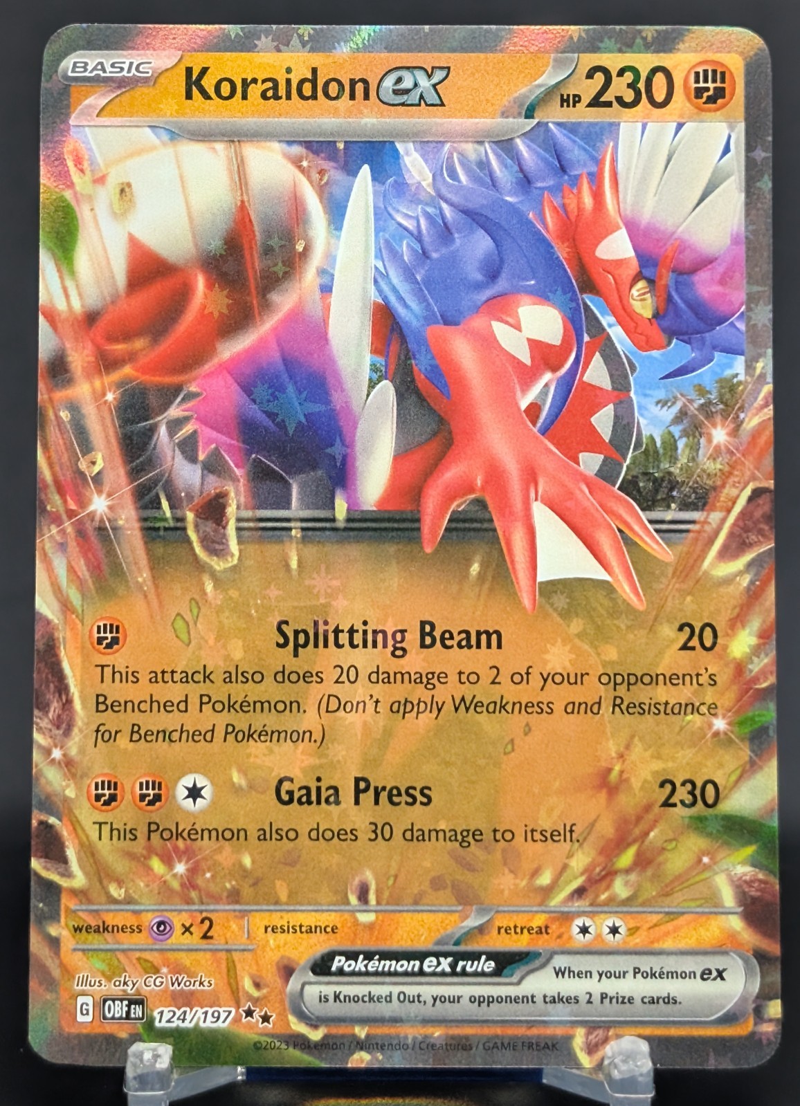 Pokemon Koraidon ex #124/197 English Obsidian Flames Double Rare