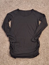 Women's Long Sleeve Short Bodycon Dress Size L Black Side/Sleeve Scrunch