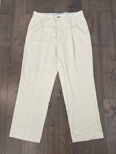 Vintage Tommy Hilfiger Mens Pleated Khaki Tan Dress Pants Size 36X31 Crest Logo